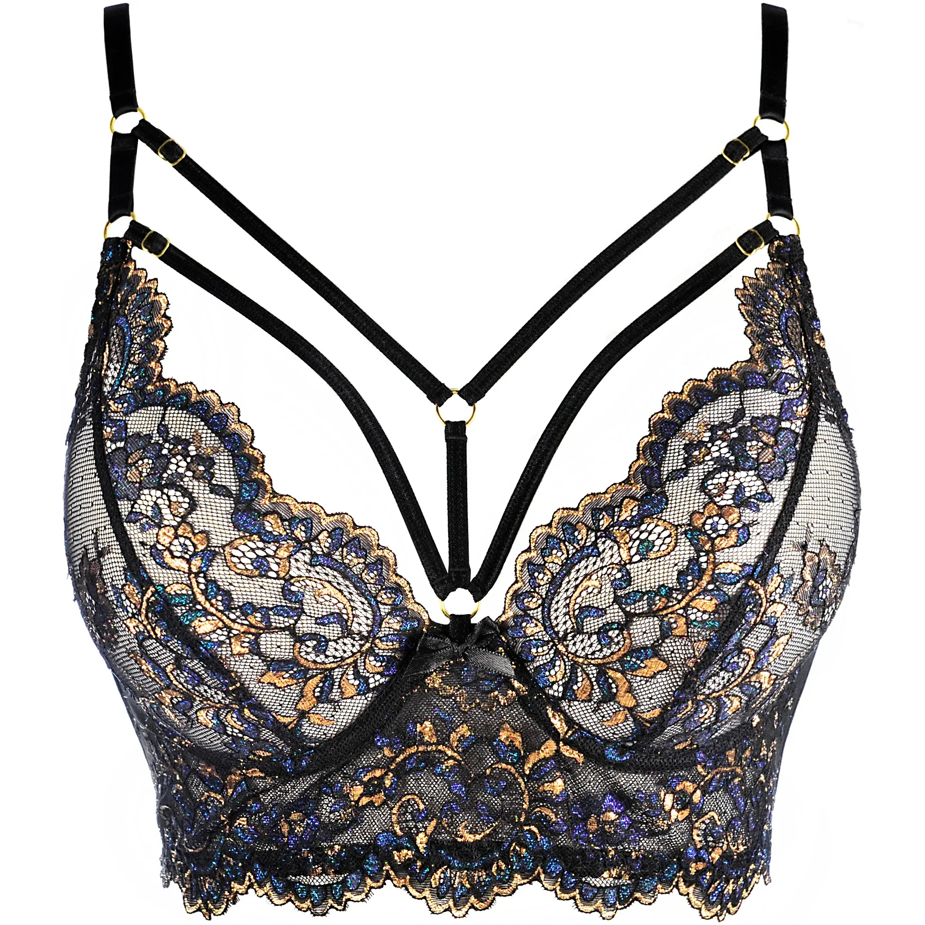 Axami Sensations Sheer Lace Longline Plunge Bra — view 3