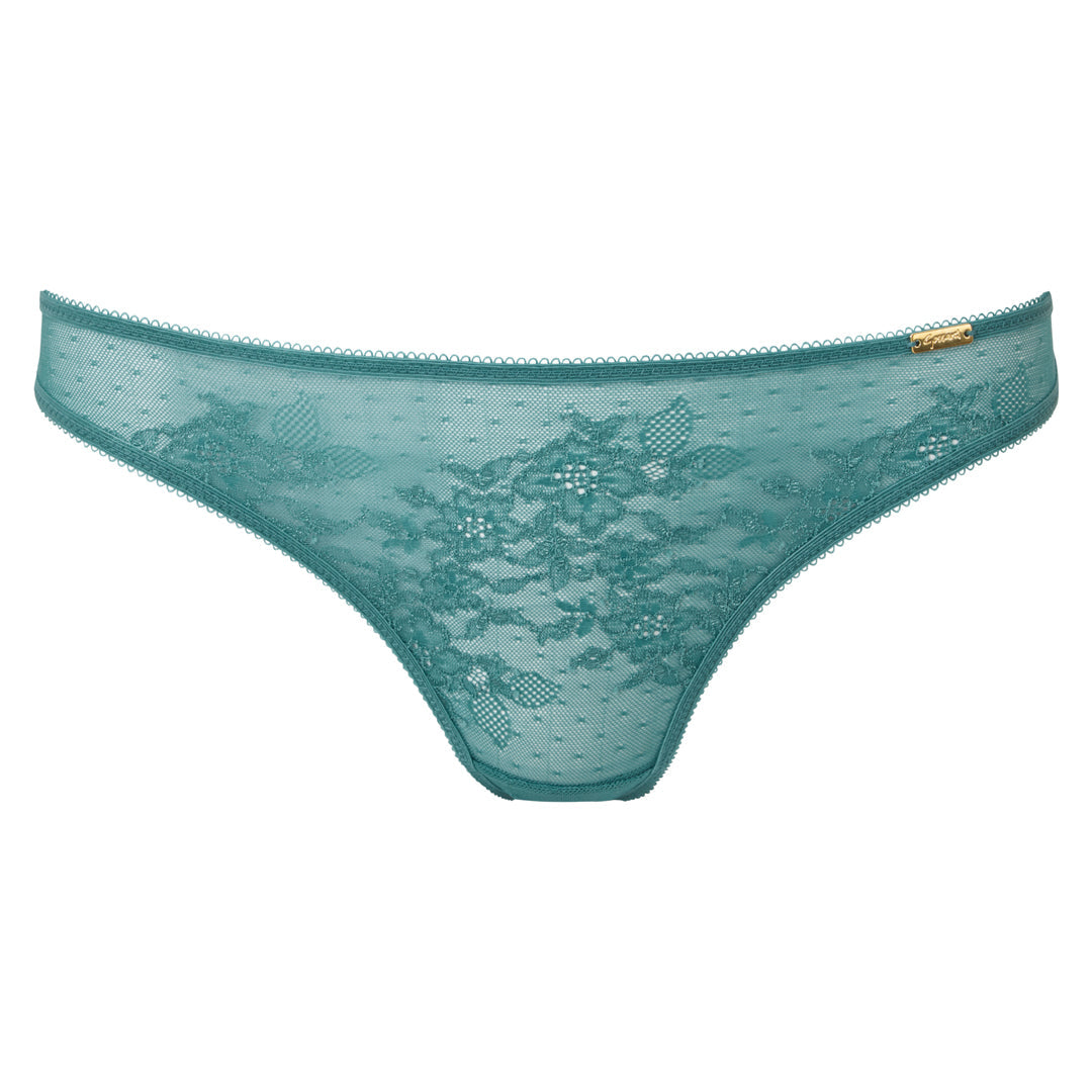 Gossard Glossies Lace Jade Sheer Thong Panty — view 7