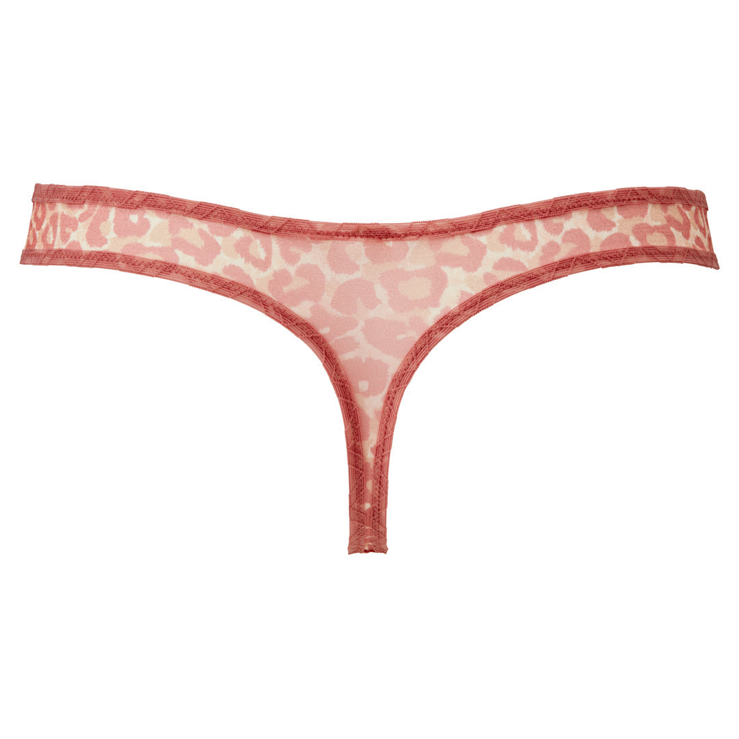 Gossard Glossies Leopard Pink Printed Sheer Thong Panty — view 7