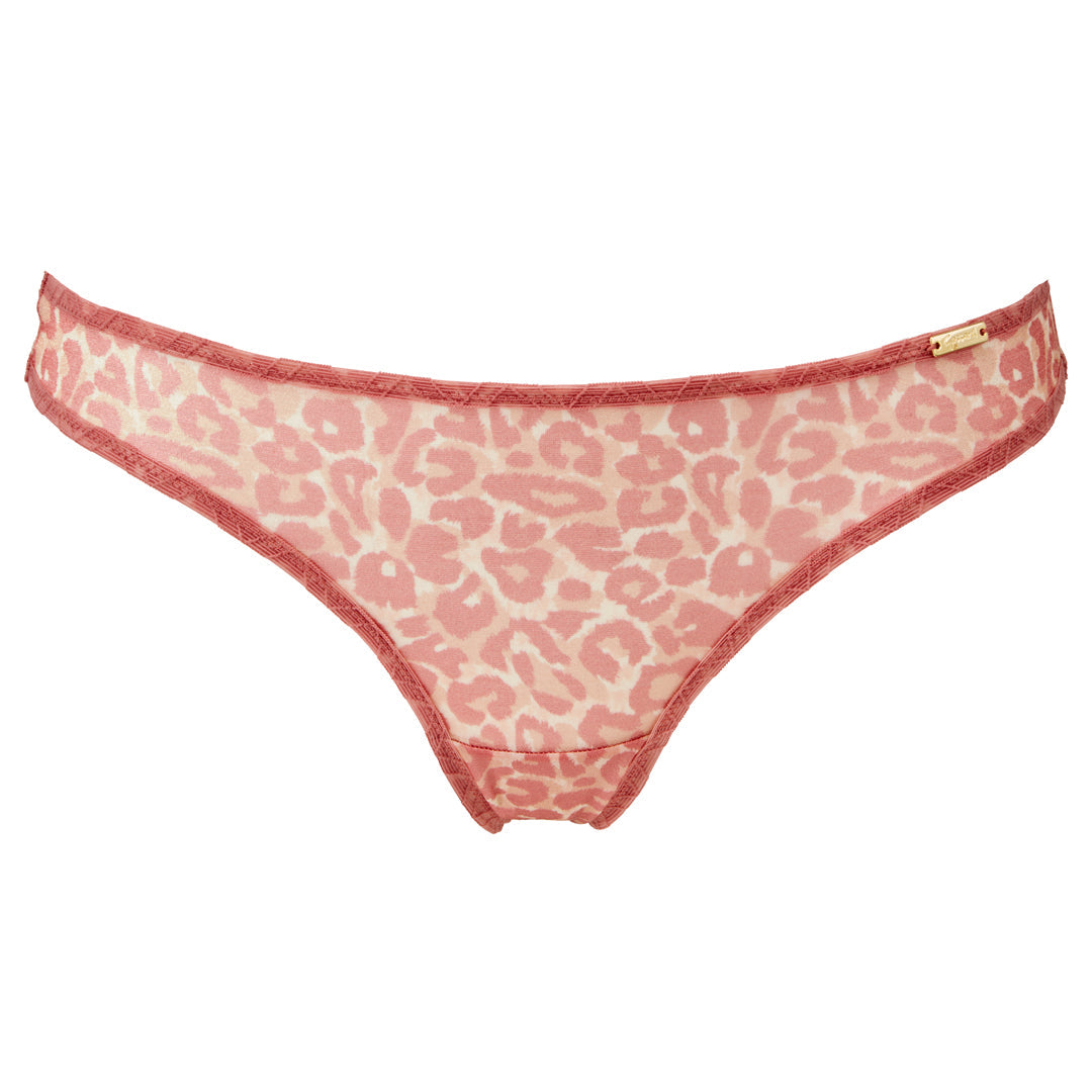 Gossard Glossies Leopard Pink Printed Sheer Thong Panty — view 6