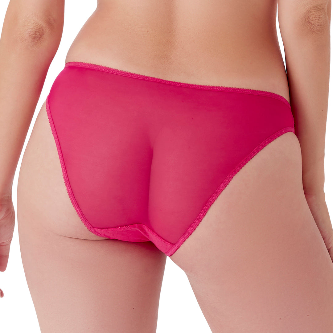 Gossard Glossies Lace Hot Pink Sheer Bikini Panty — view 3