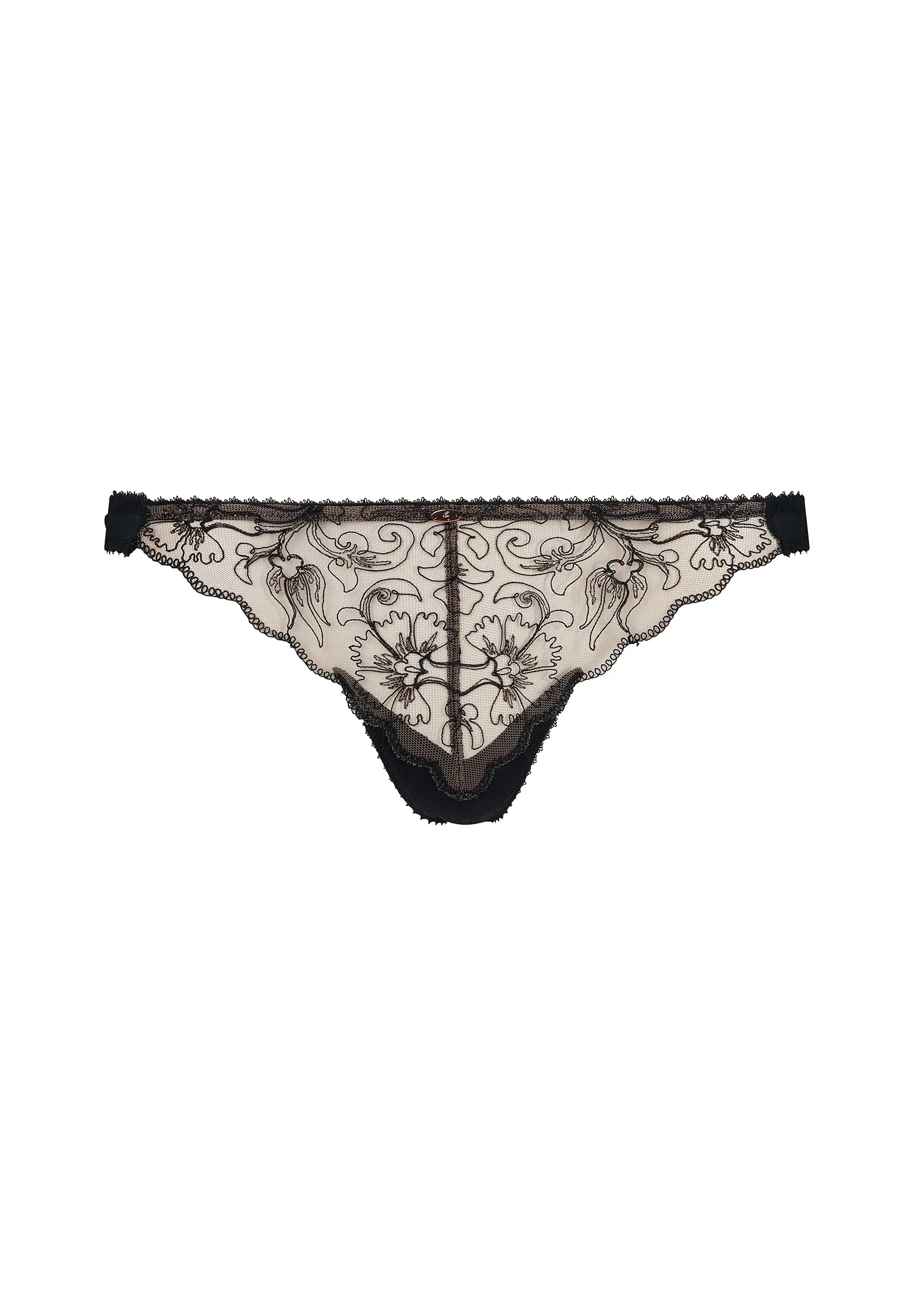 Gossard VIP Fleur de Nuit Black Sheer Thong Panty — view 5