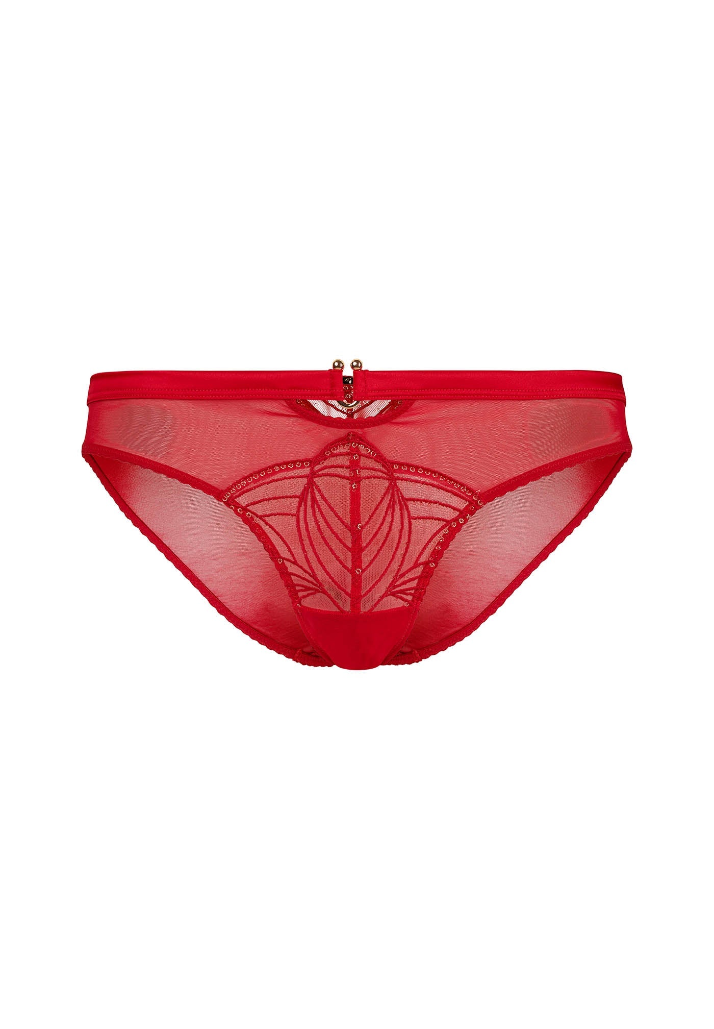 Gossard Viva Red Sheer Embroidered Bikini Panties — view 6