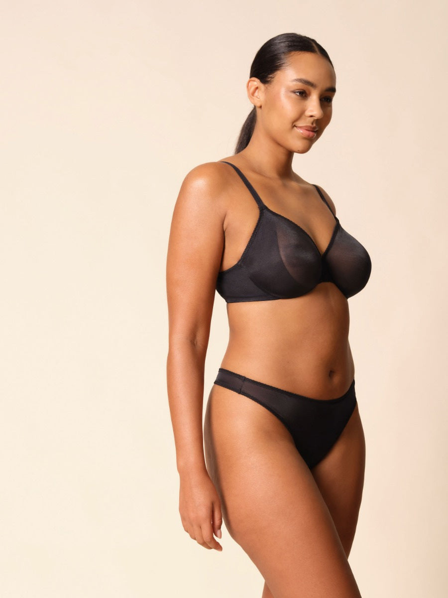 Gossard Glossies Black Sheer Thong Panty — view 7