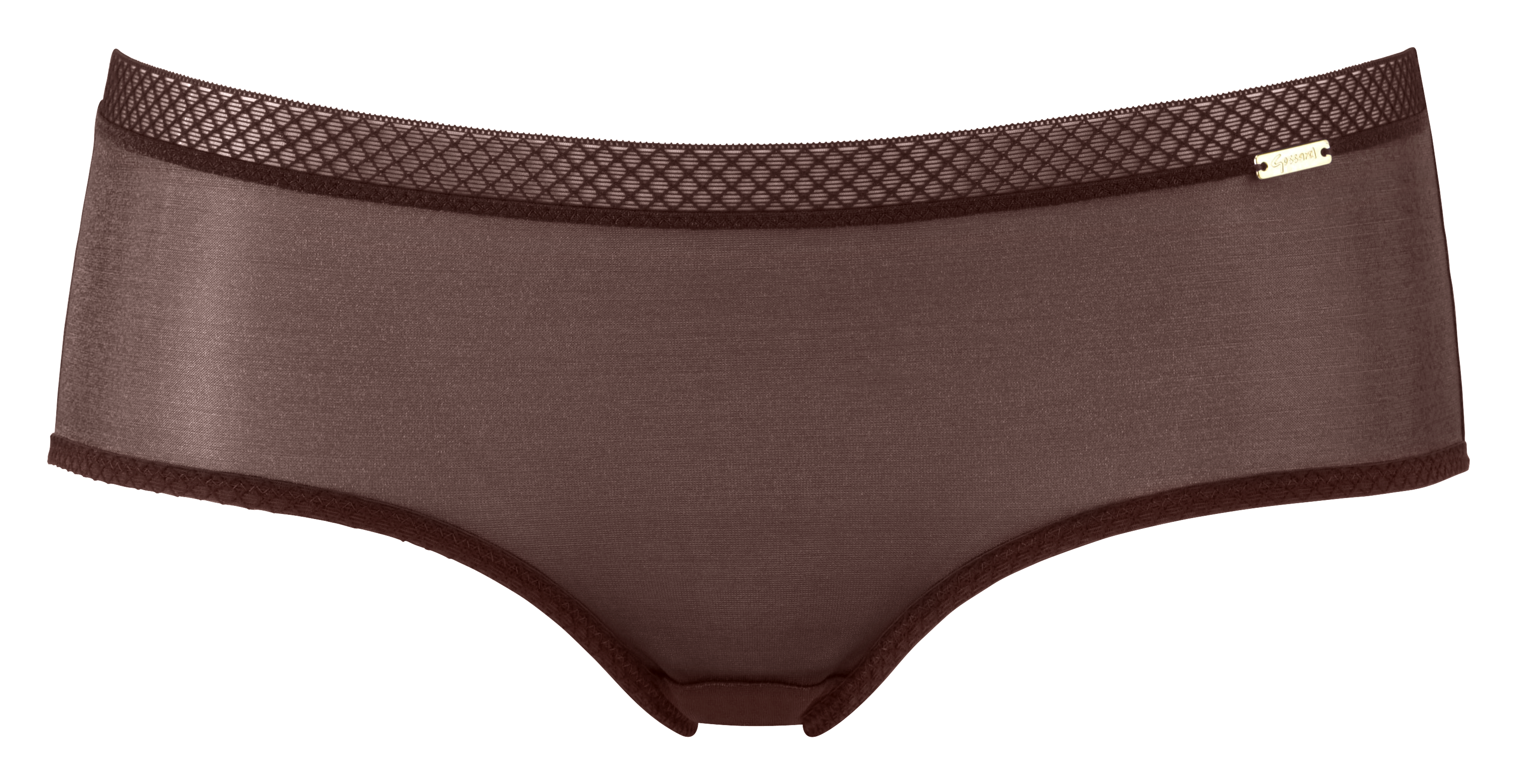 Gossard Glossies Rich Brown Sheer See Through Shorts Panty — view 3