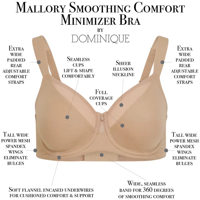 Smoothing Comfort Underwire Minimizer Bra Mocha - Elegant Lift & Support — view 7