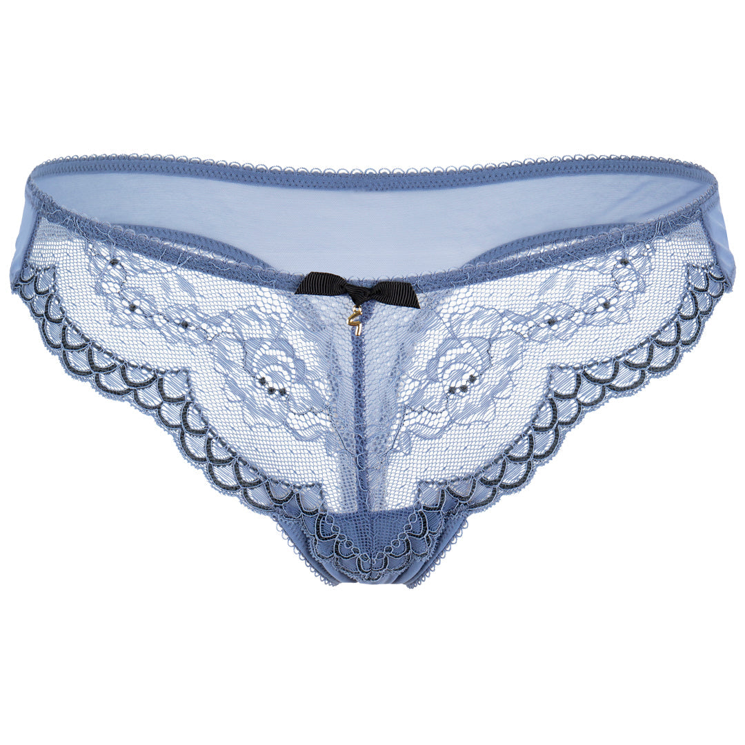 Gossard Superboost Lace Moonlight Blue Sheer Thong Panty — view 7
