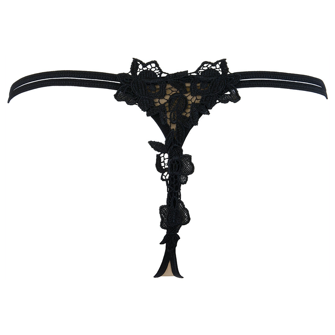 Axami Naughty in Nude Black String Thong — view 7