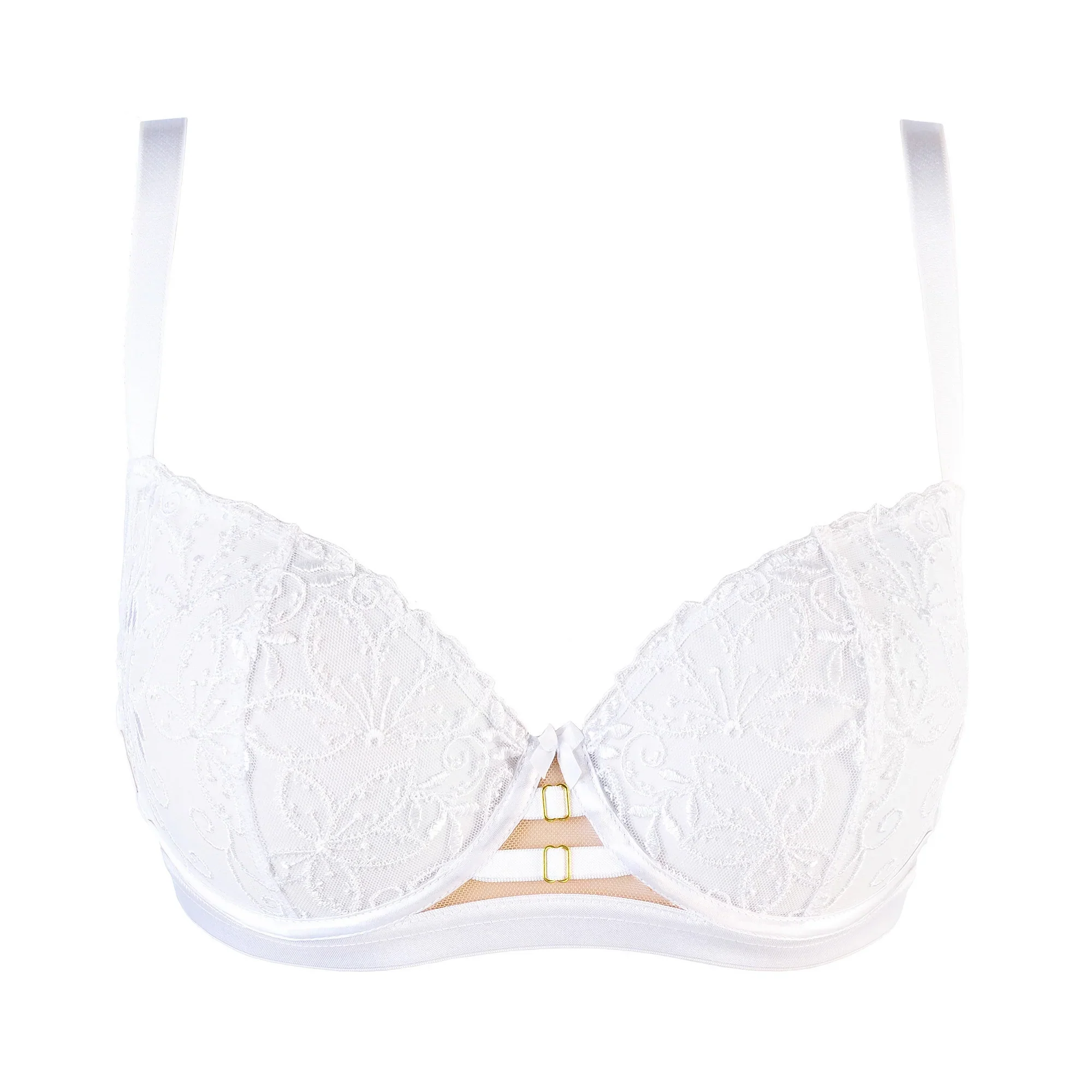 Axami Angel White Sheer Balconette Bra — view 7