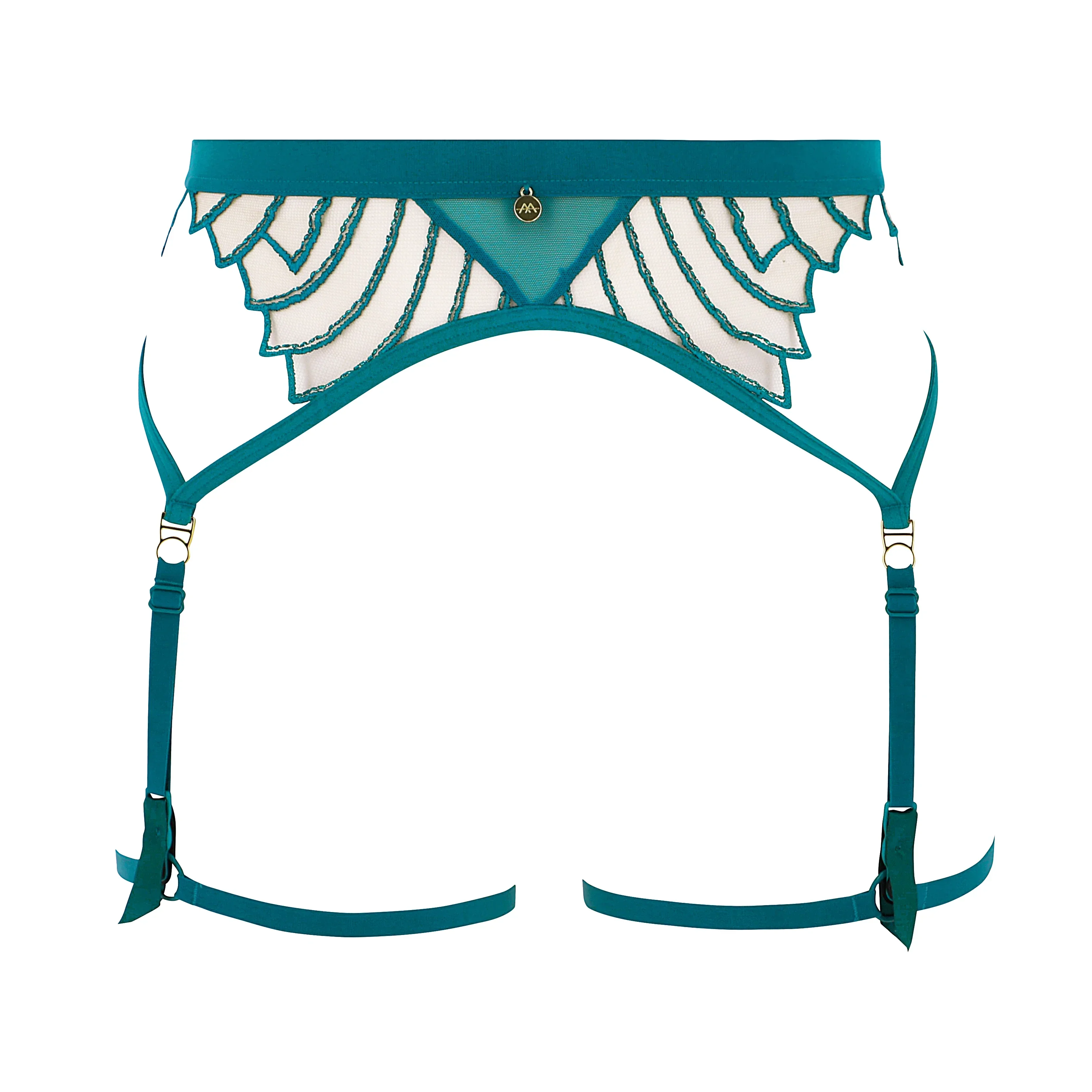 Atelier Amour Cosmic Dream Lagoon Sheer Mesh Garter Belt — view 5