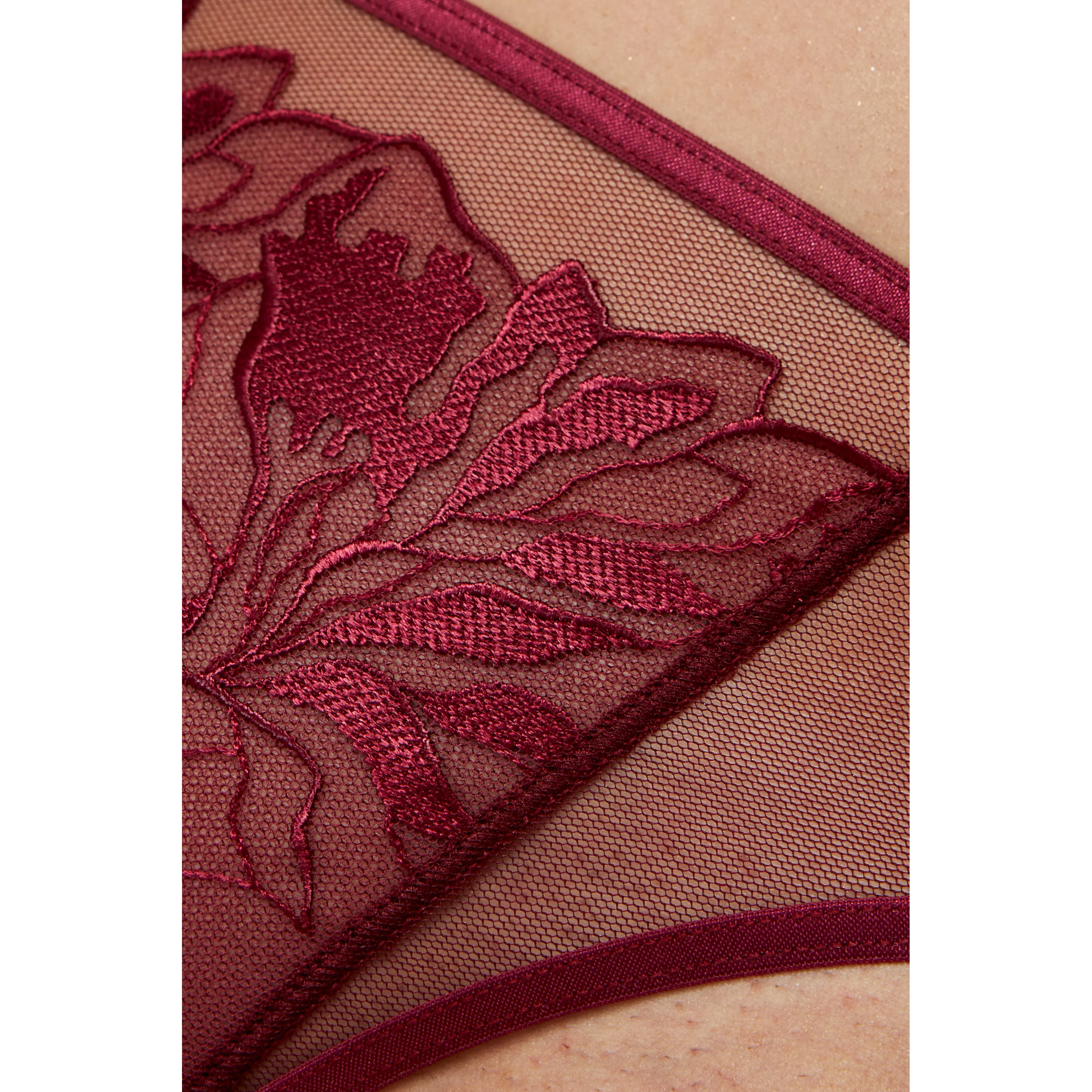 Gorteks Coco Burgundy Sheer Mesh Thong Panty — view 4