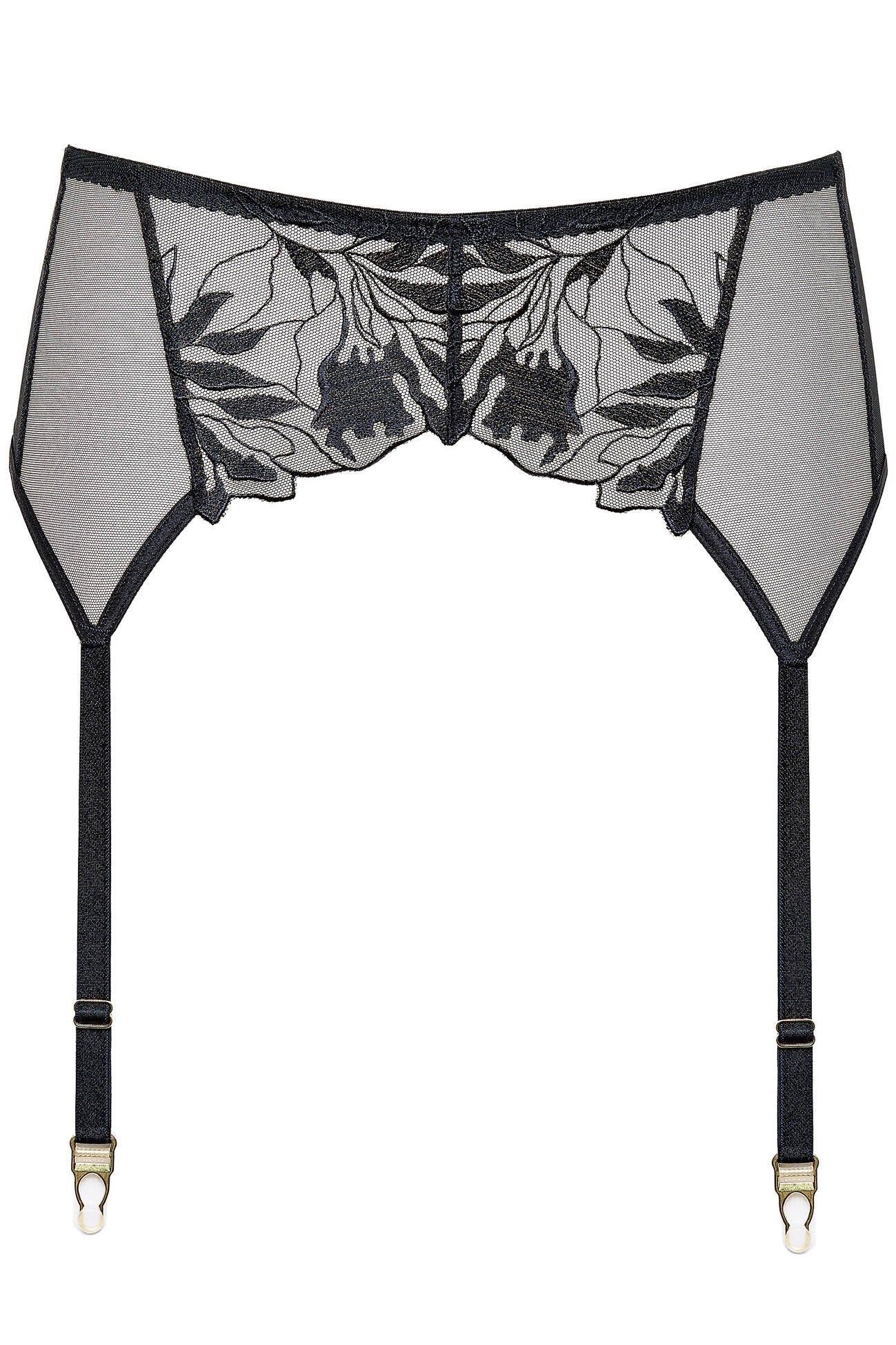 Gorteks Coco Black High Waist Mesh Garter Belt — view 5