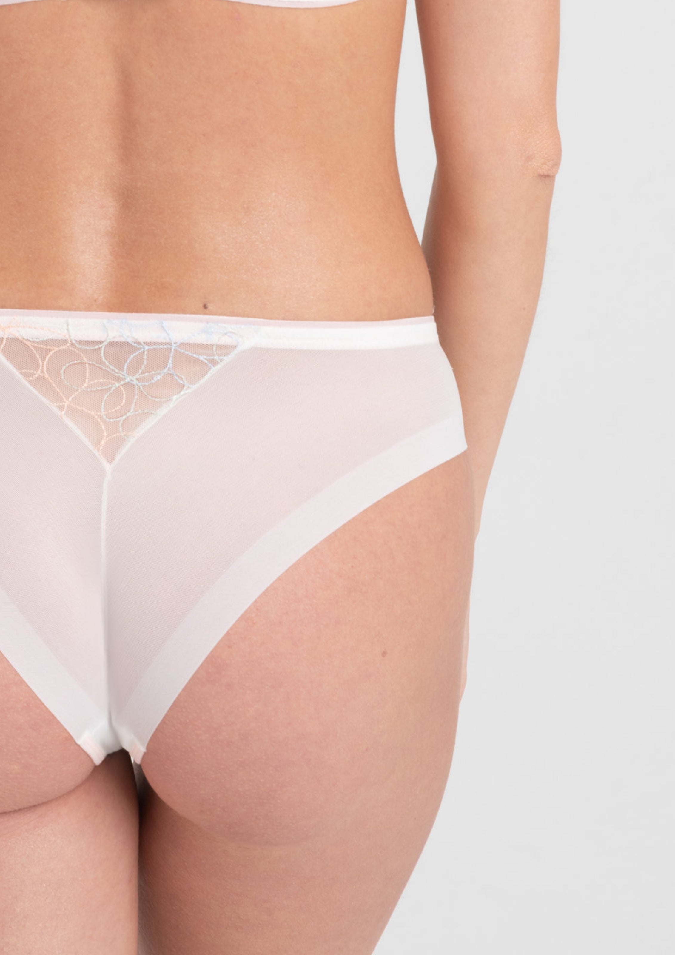 Samanta Fiorella Pastel Low-Rise Mesh Brazilian Tanga Panty — view 4