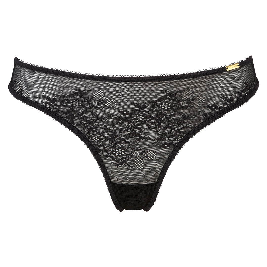 Gossard Glossies Lace Black Sheer Thong Panty — view 5
