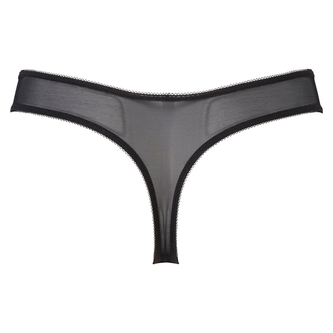 Gossard Glossies Lace Black Sheer Thong Panty — view 6