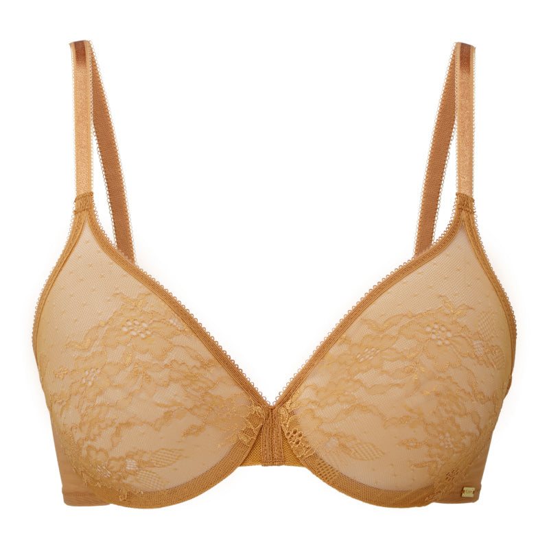 Gossard Glossies Lace Spiced Honey Sheer Molded Bra — view 7