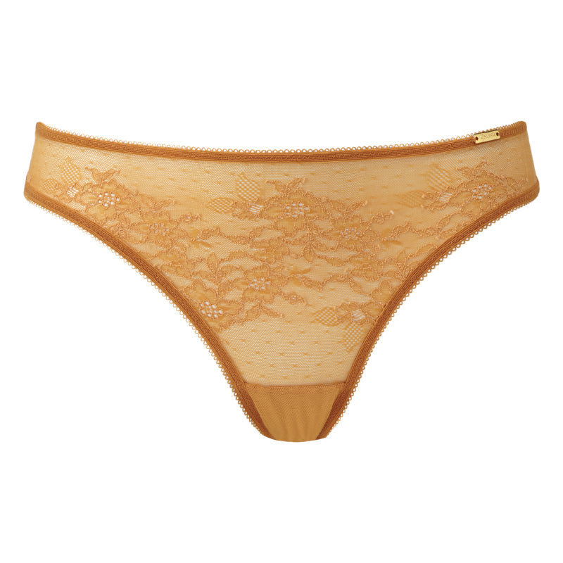 Gossard Glossies Lace Spiced Honey Sheer Bikini Panty — view 5