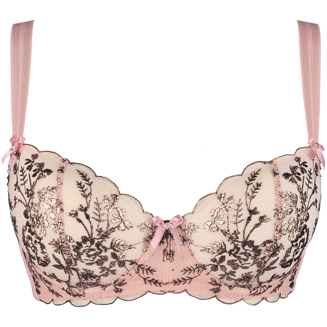 Axami Copper Rose Sheer Mesh Balconette Bra — view 3