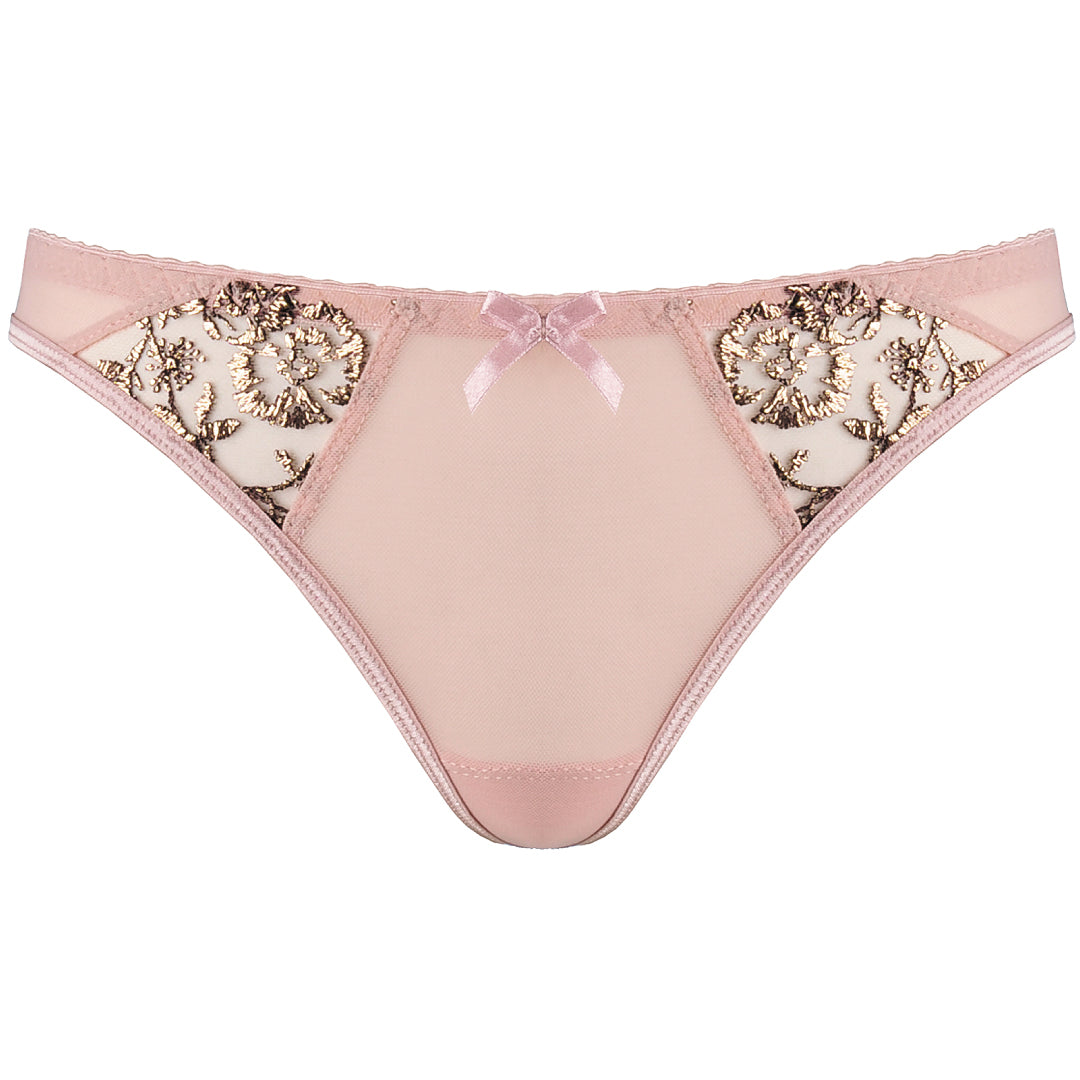 Axami Copper Rose Sheer Mesh Thong Panty — view 3