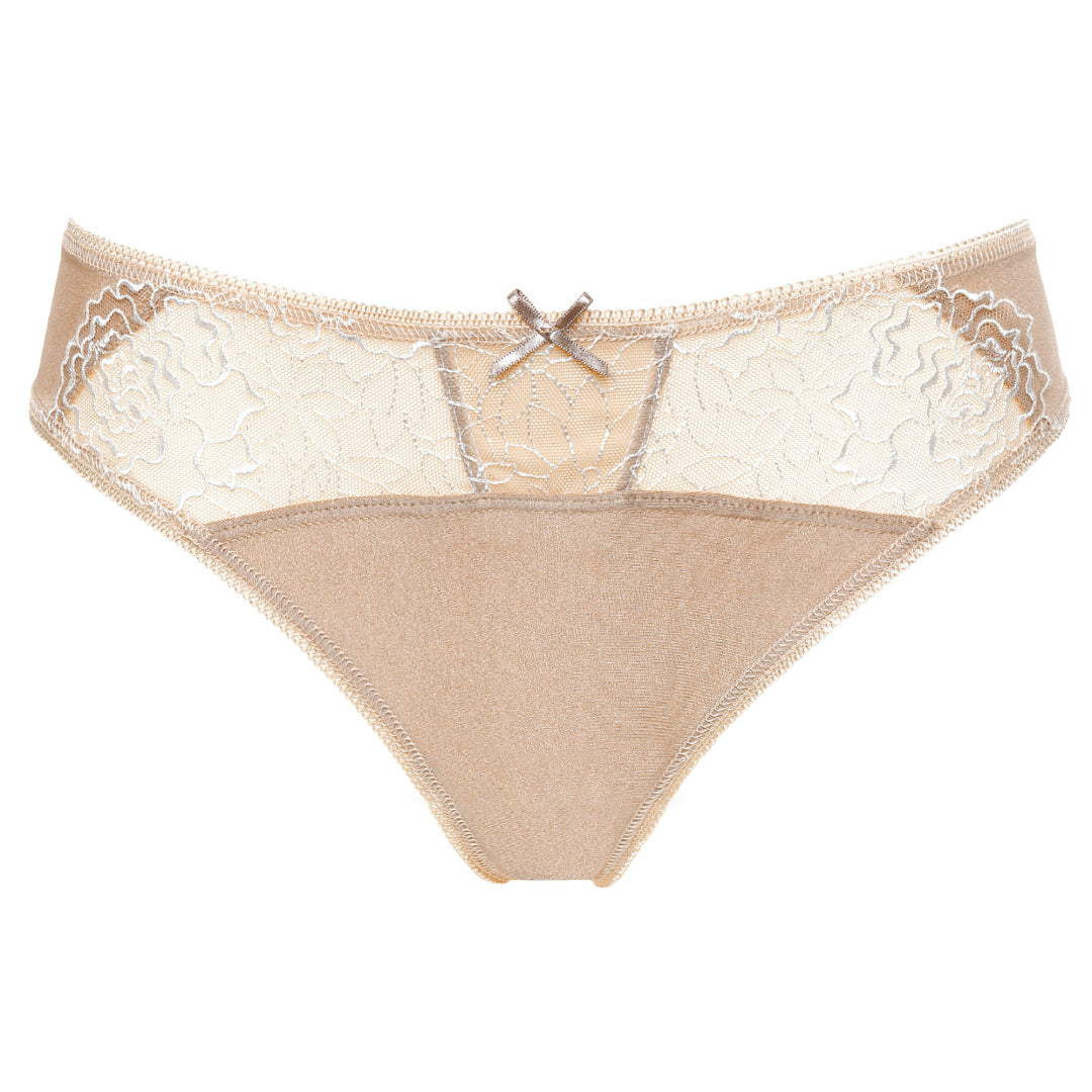 Gorteks Pamela Cappucino Semi Sheer Thong Panty — view 7