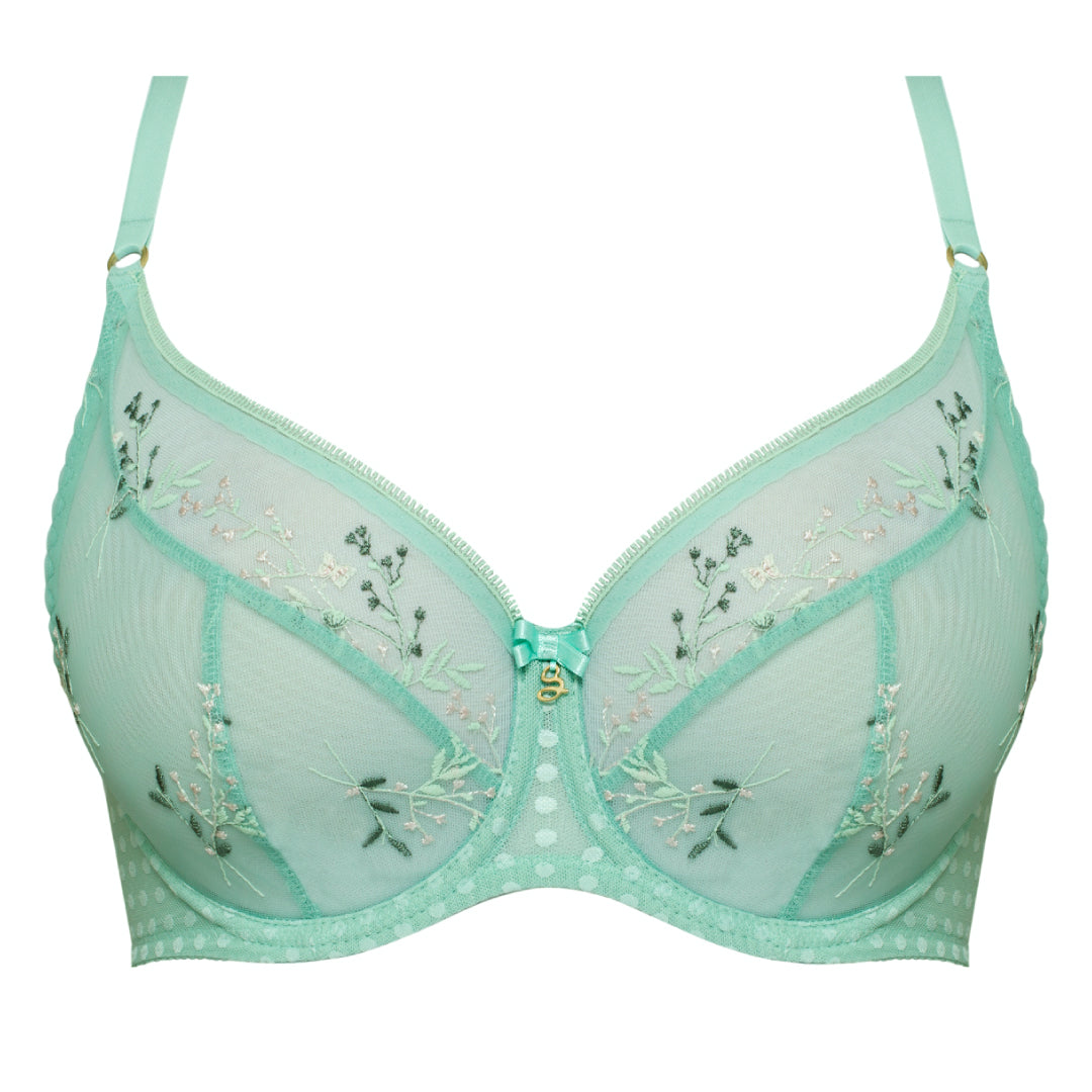 Samanta Juno Mint Sheer Mesh Tulle Full Coverage Bra — view 6