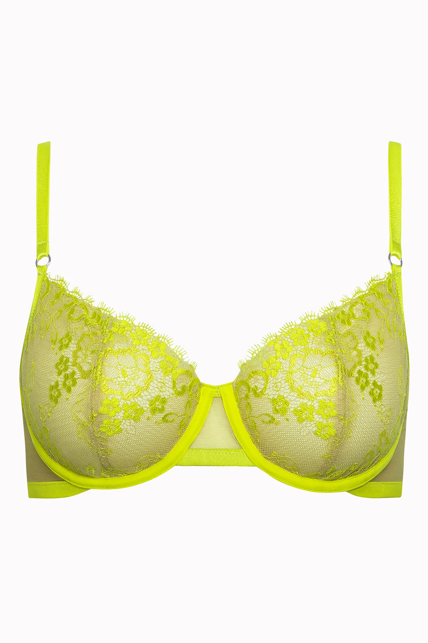Lisca Highlight Green Glow Sheer Demi Wired Bra — view 3