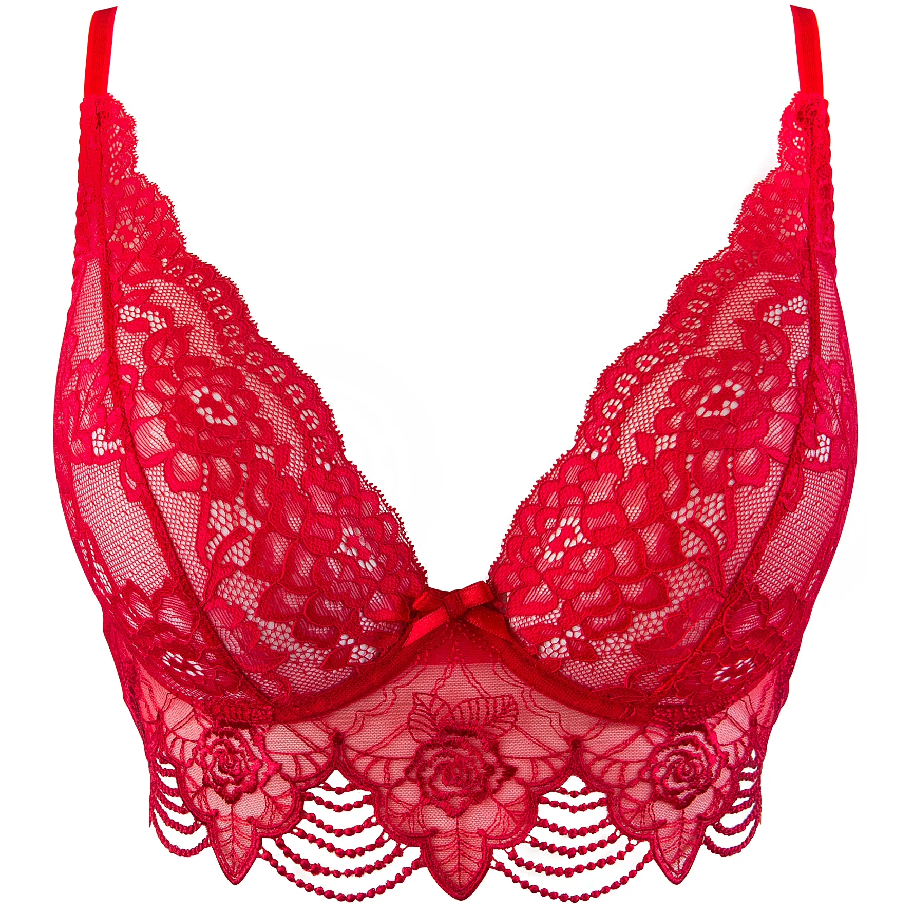 Axami Valentine Longline Plunge Sheer Lace Bra — view 6