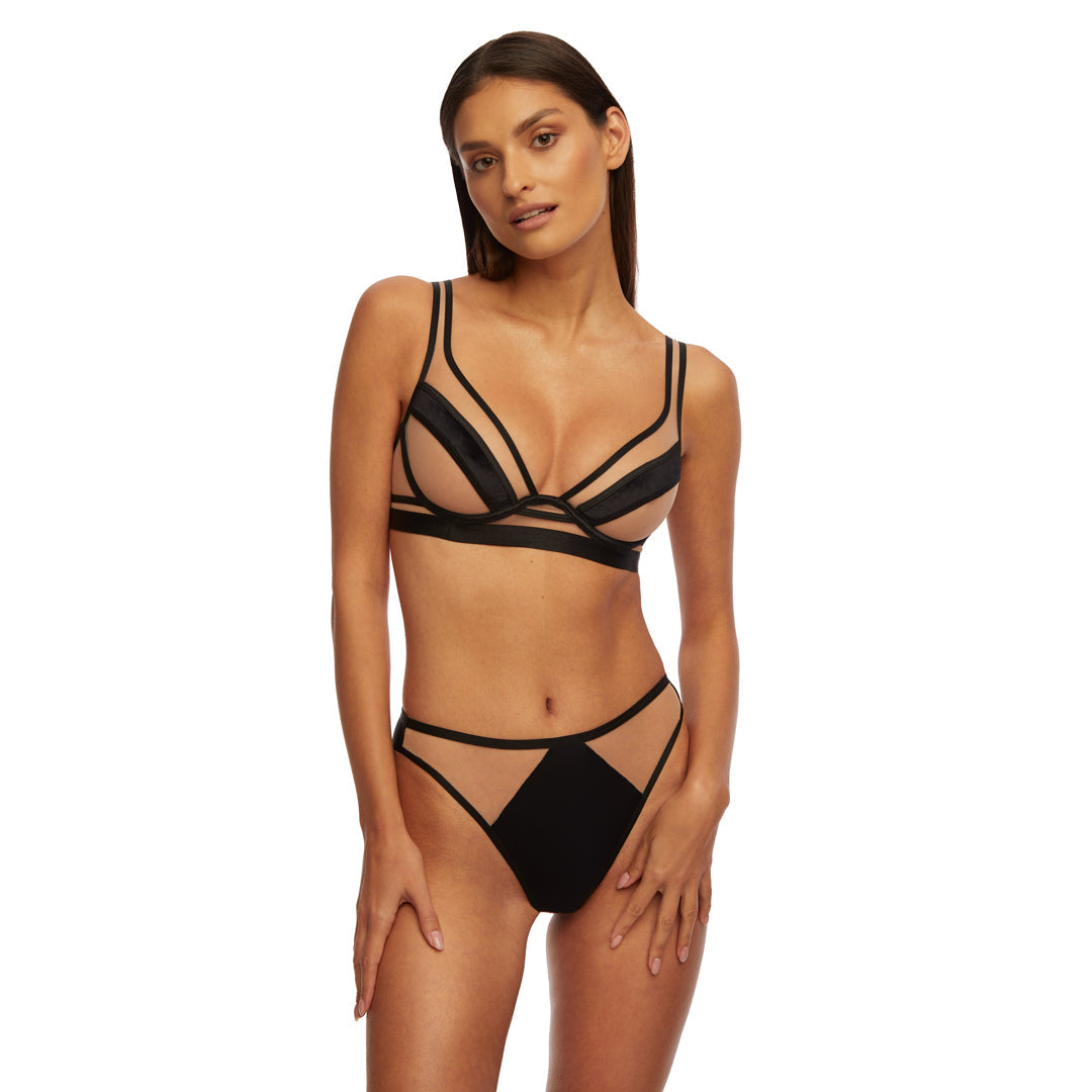 Kinga Lou Black Invisible Soft Thong Panty — view 3