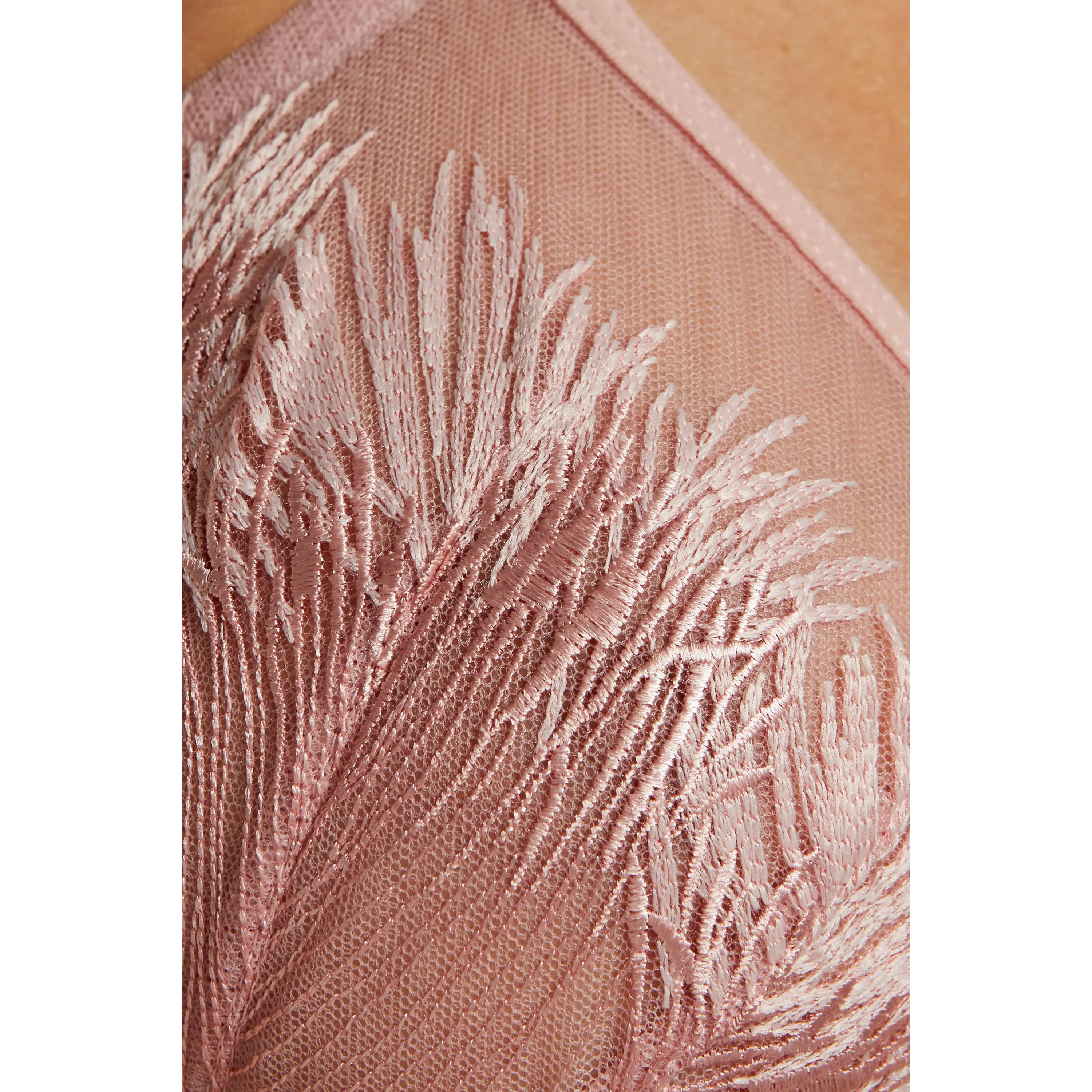 Gorteks Mable Pink See-Through Embroidery Balconette Bra — view 4