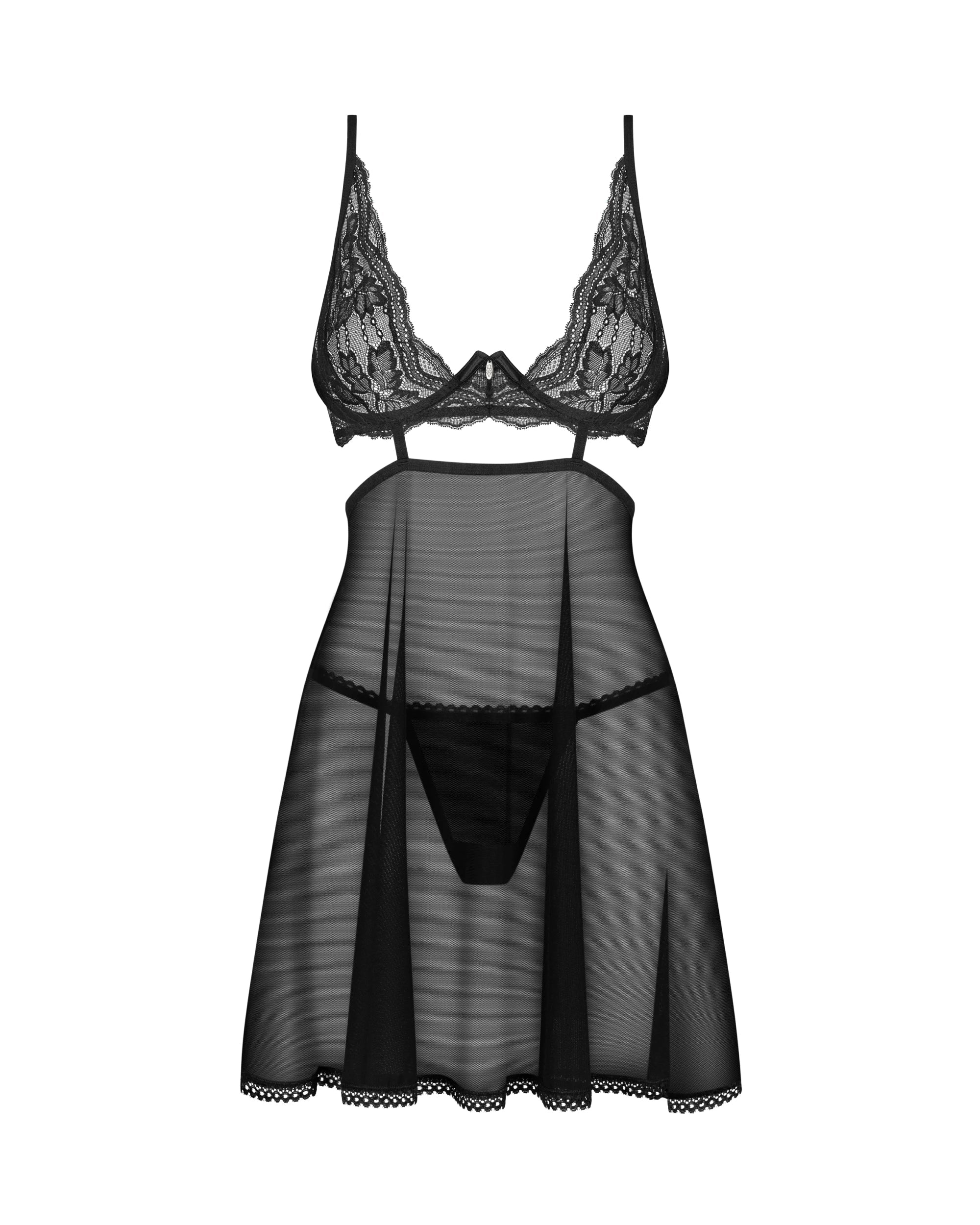 Obsessive Nutris Sheer Lace Babydoll Set — view 3