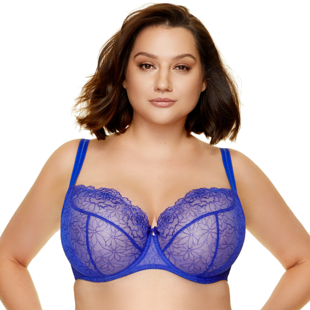Gorteks Pamela Sapphire Sheer Mesh Balconette Bra — view 7