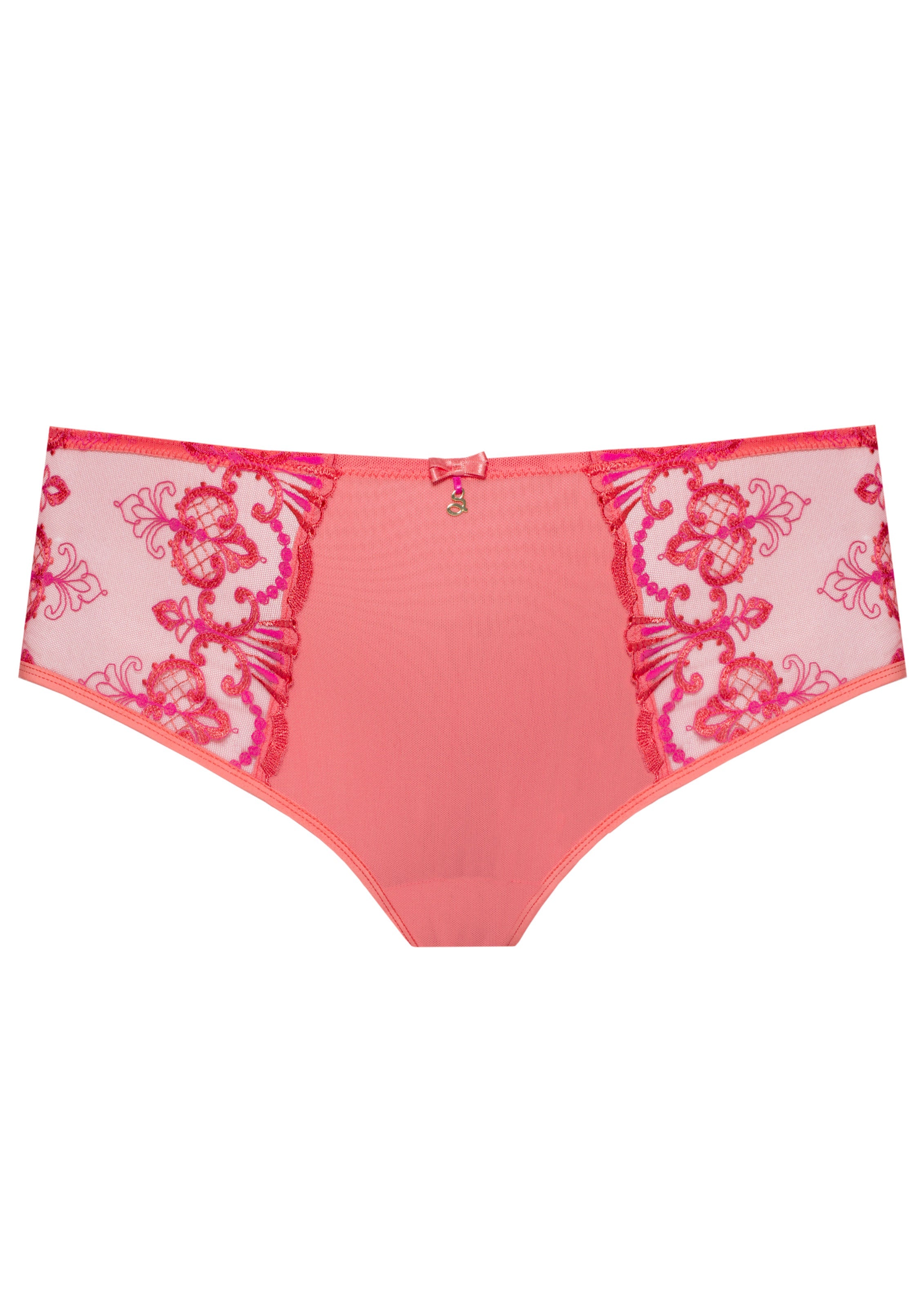 Samanta Perla Coral Sheer Mesh Tulle Embroidered Brief Panty — view 3