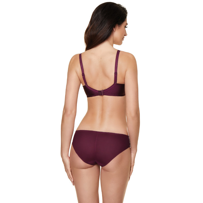 Gorteks Pamela Aubergine Sheer Mesh Balconette Bra — view 7
