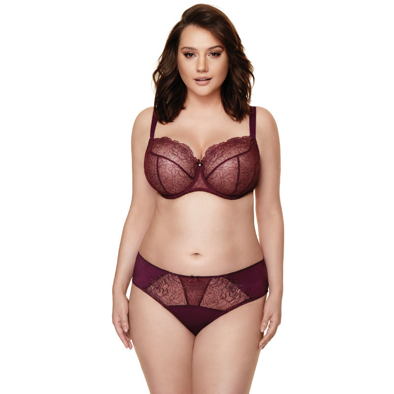 Gorteks Pamela Aubergine Semi Sheer Low Rise Bikini Panty — view 5