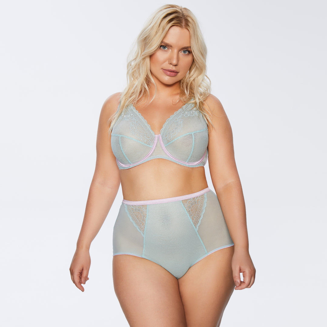 Kinga Pastellove Sheer High Waist Tulle Brief Panty — view 3