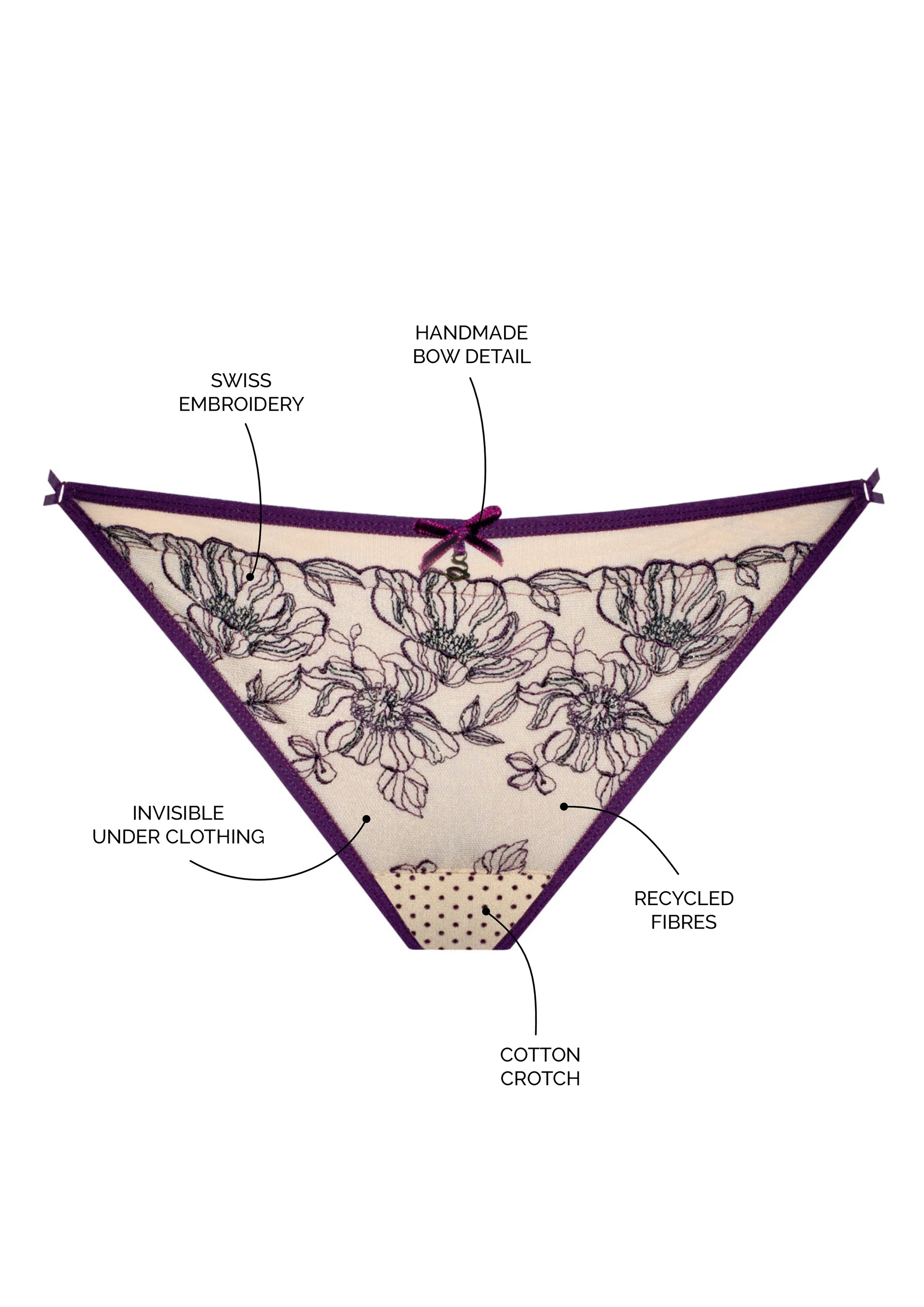 Samanta Silvia Aubergine String Thong Panty — view 5