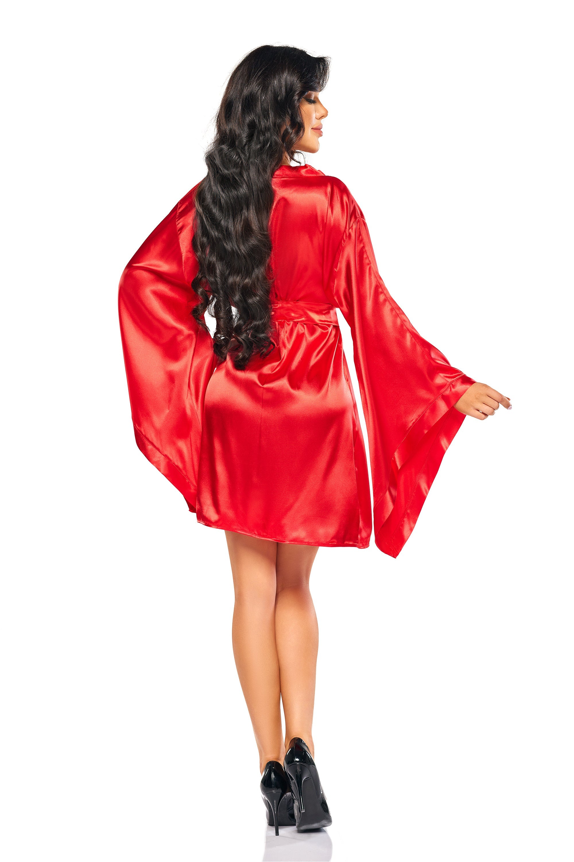 Beauty Night Samira Satin Kimono-Style Robe — view 7