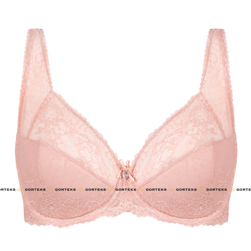 Gorteks Scarlet Powder Pink Semi Sheer Half Padded Bra — view 5