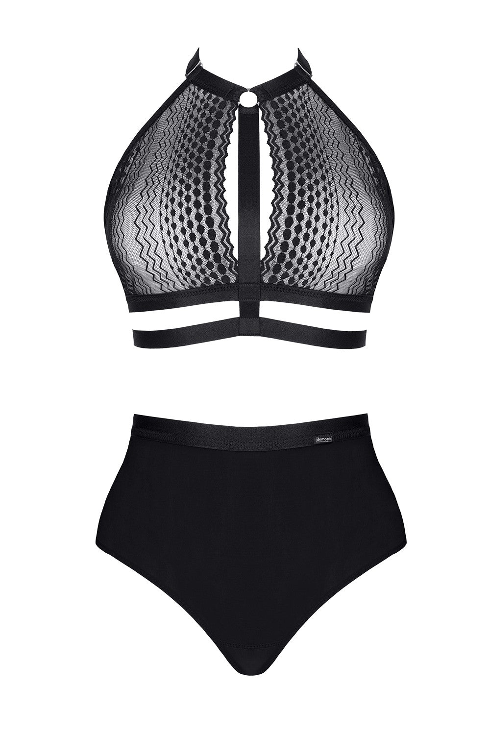 Demoniq Paloma Sheer Lace Bra & High Waist Shorts — view 4