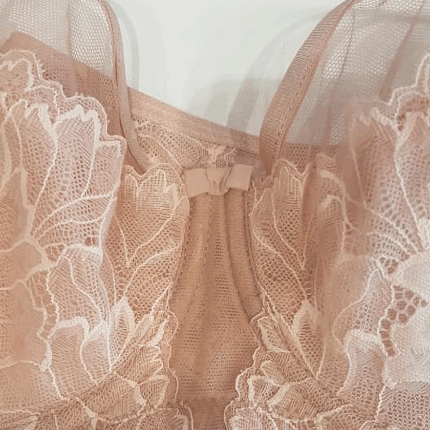 Sheer Lace Full Figure Bra Demeter Pink — view 6
