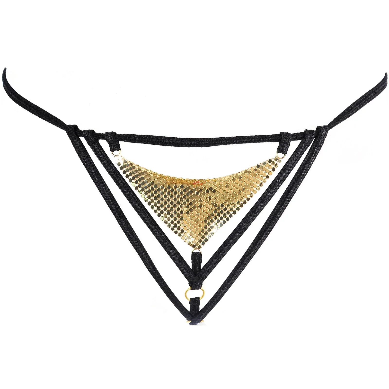 Axami Disco Babe Sexy Gold Chainmail G-String Panty — view 5