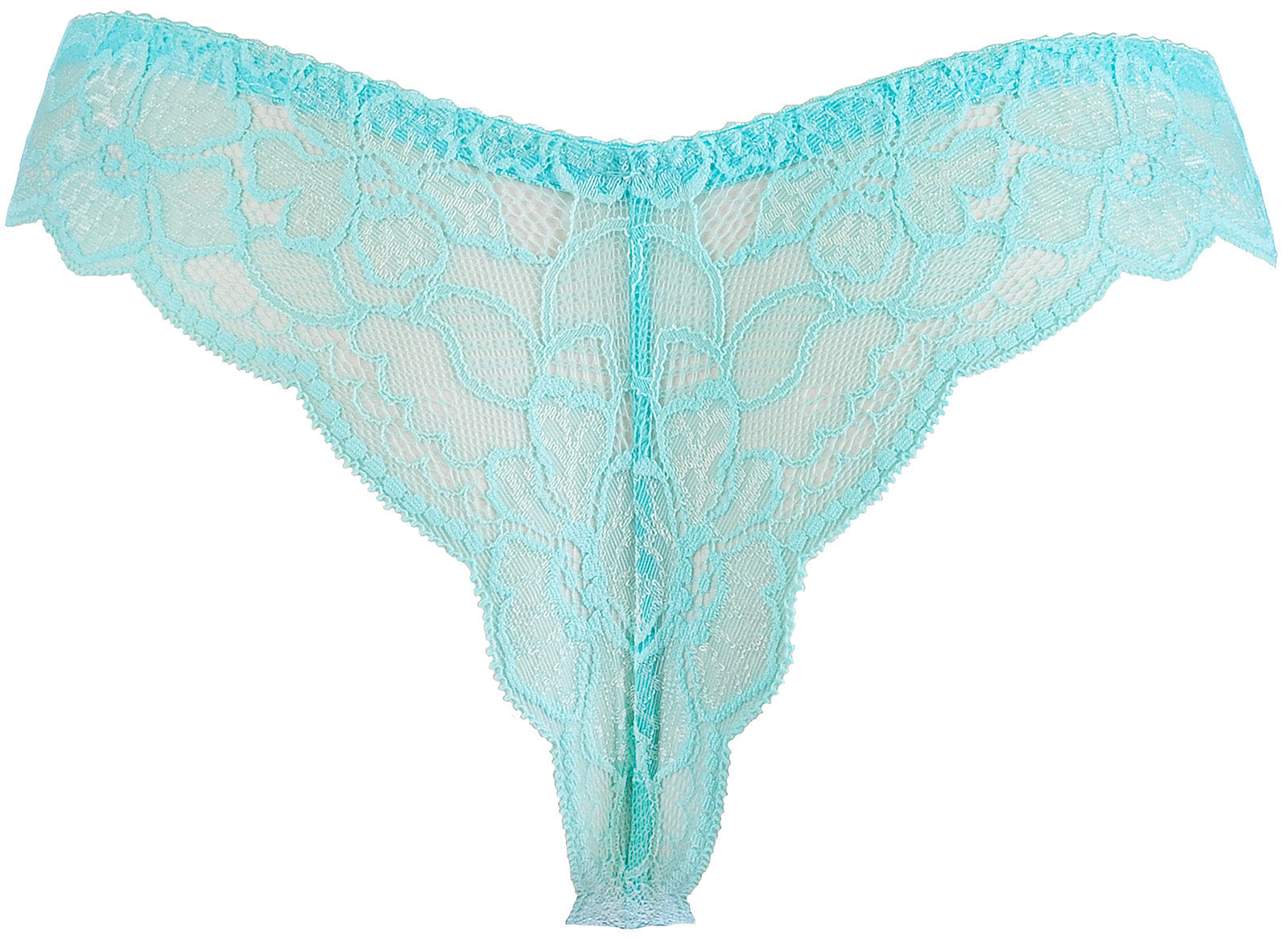 Axami Allure Blue Floral Lace Thong Panty — view 6