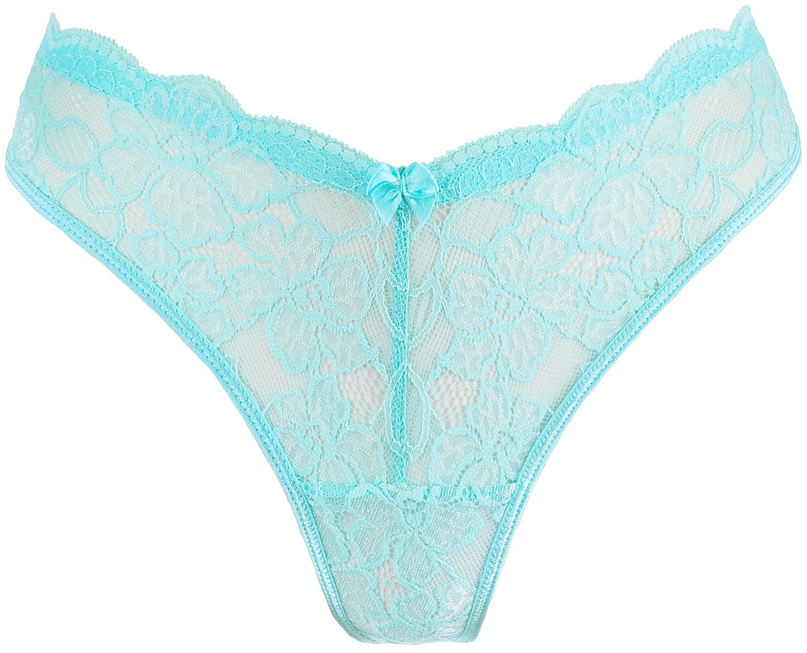 Axami Allure Blue Floral Lace Thong Panty — view 5