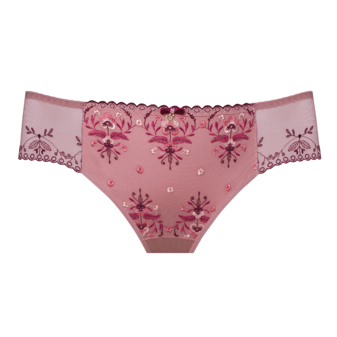 Samanta Viola Rose Sheer Mesh Tulle Embroidered Brief Panty — view 3