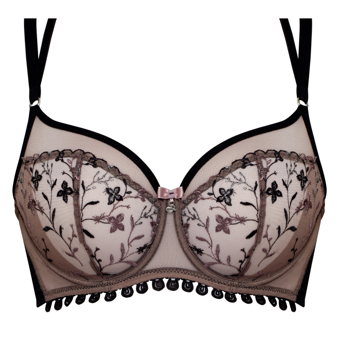 Samanta Antinea Black Transparent Embroidered Underwire Bra — view 7
