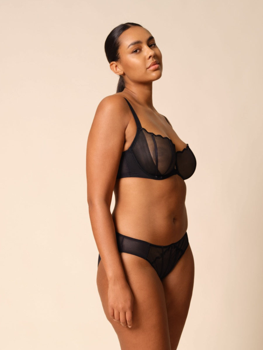 Gossard Obsession Black Sheer Unpadded Balconette Bra — view 7