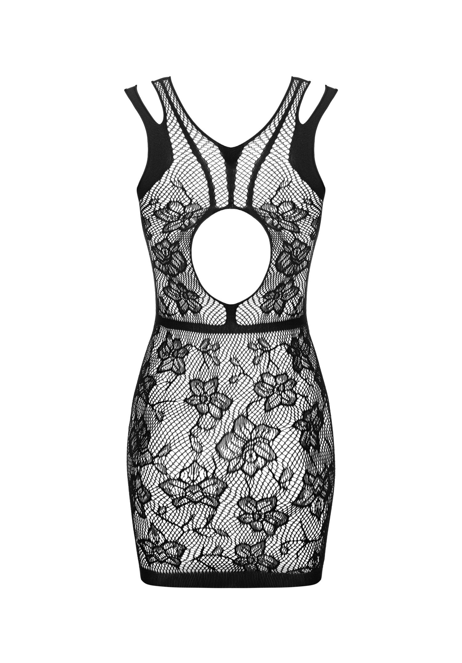 Obsessive Noir Bloom Black Floral Mesh Mini Dress — view 5
