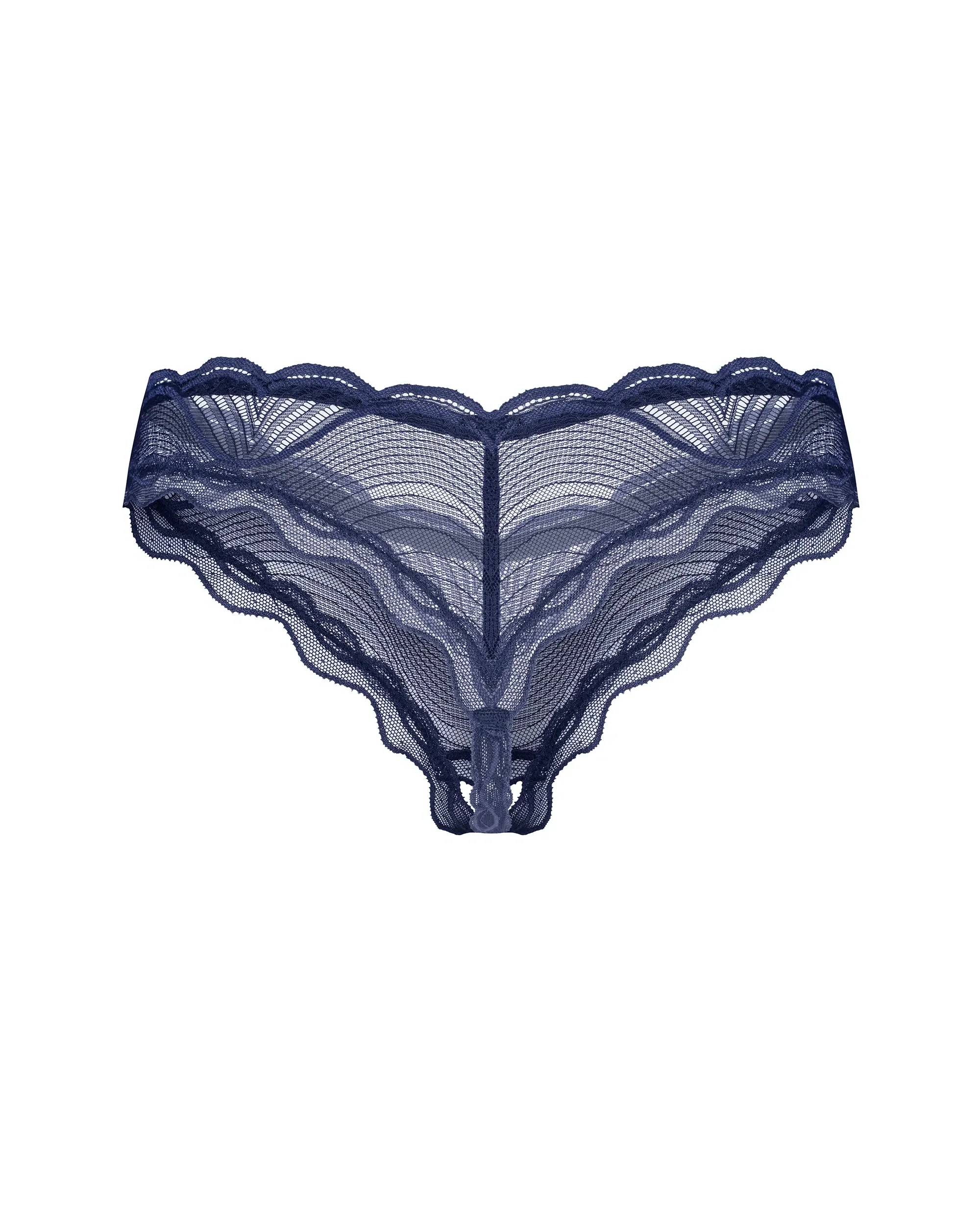 Obsessive Nightly Blue Sheer Crotchless Thong Panty — view 3