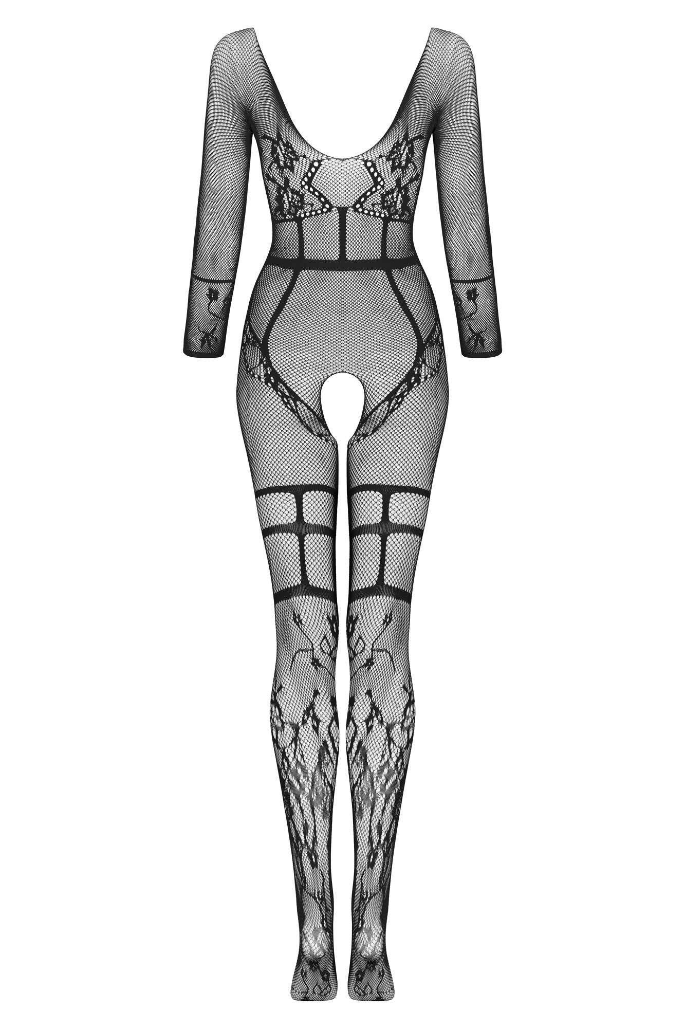 Beauty Night Lorna Black Seductive Delicate Fishnet Bodystocking — view 6