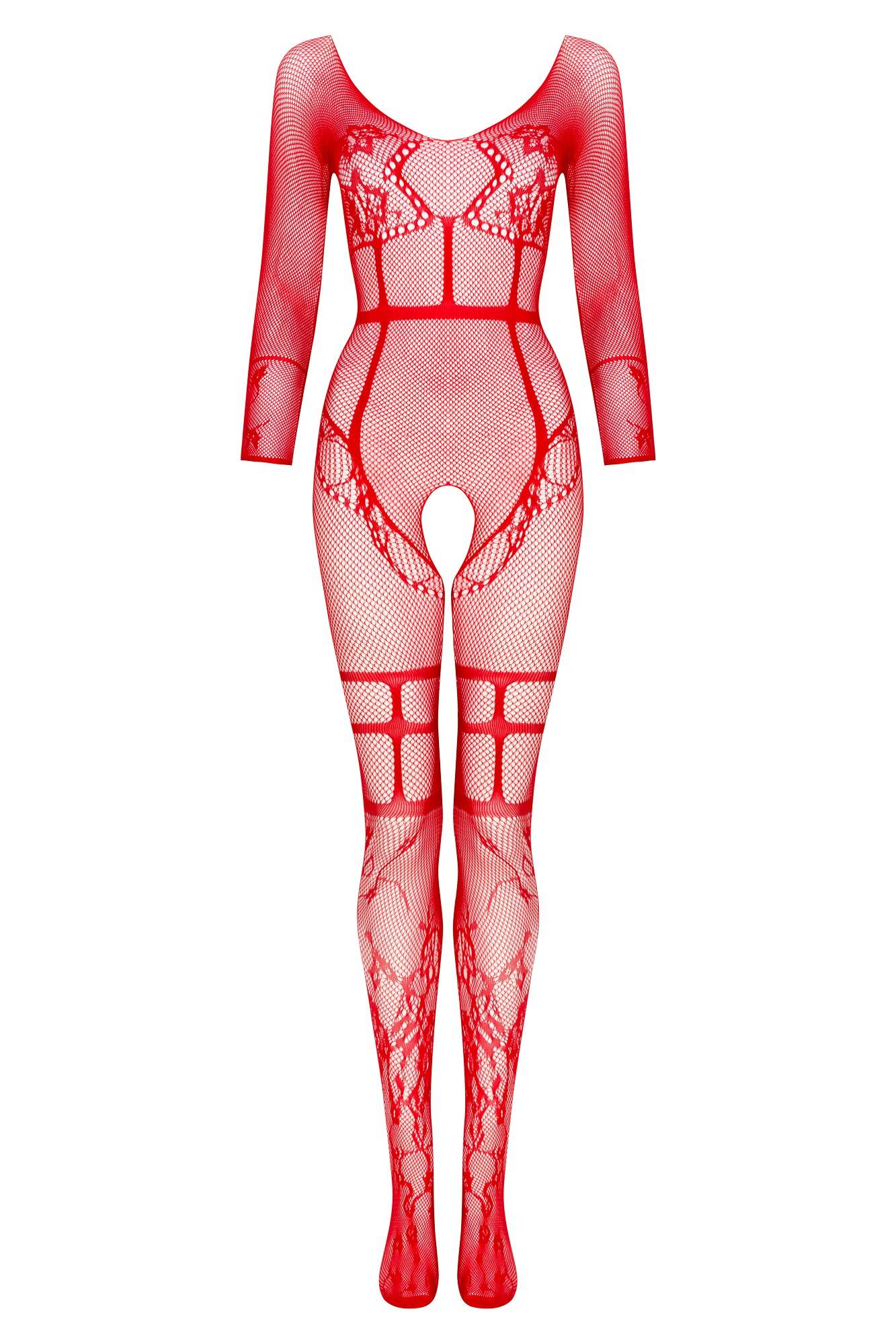 Beauty Night Lorna Red Seductive Delicate Fishnet Bodystocking — view 6